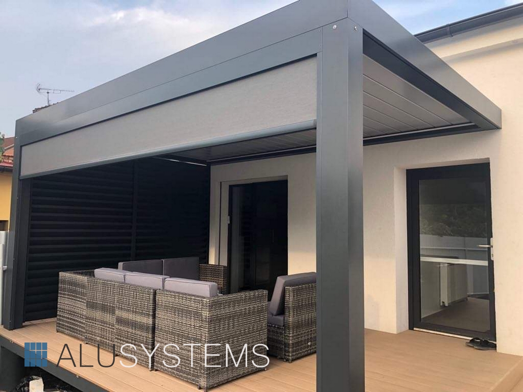 Bioklimatická pergola Alusystems - ukázka realizace